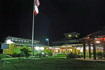 Building front entrance at night